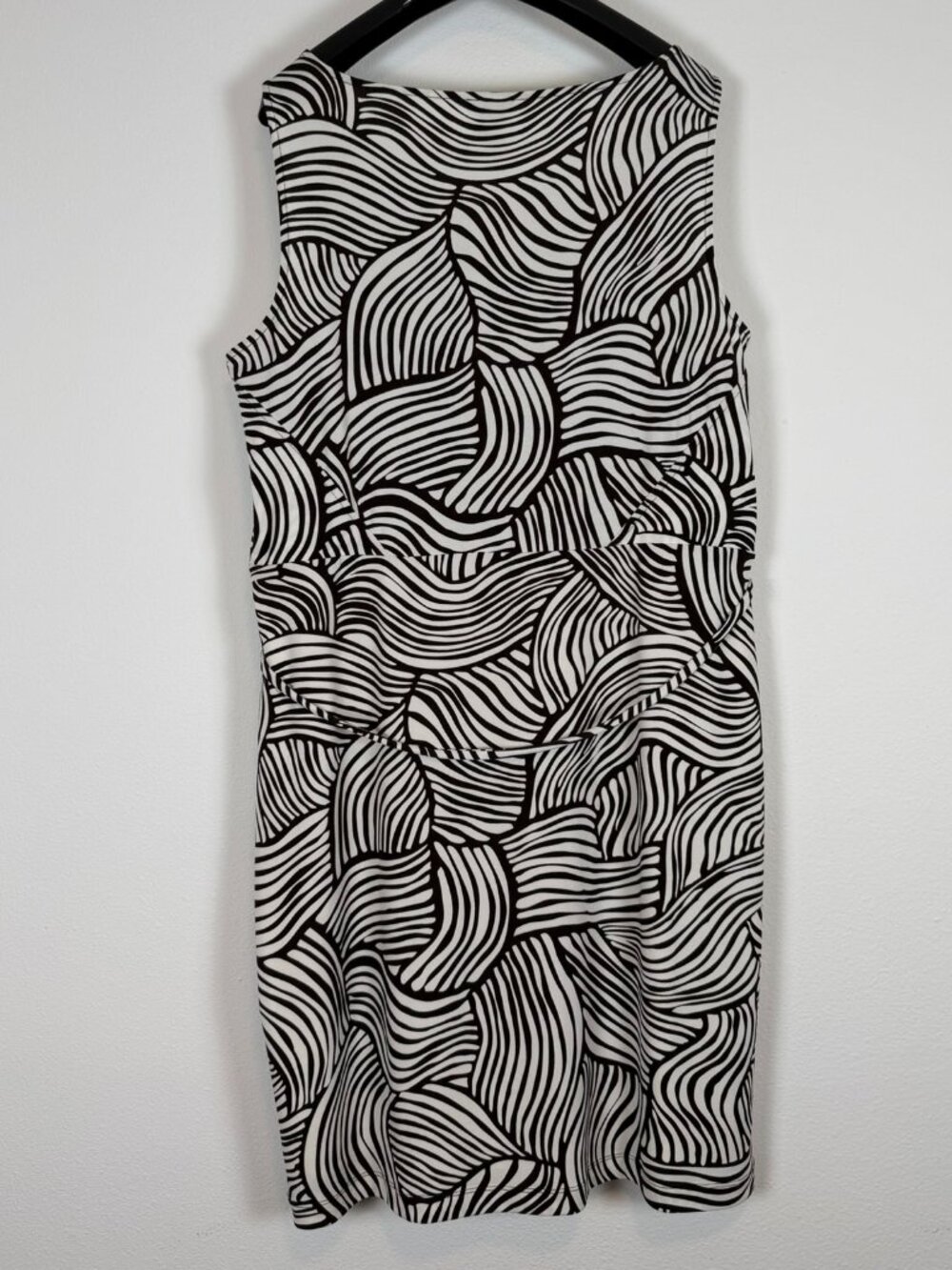 NWT Ann Taylor XL Black White Abstract Print Sleeveless Sheath Dress - Picture 4 of 13